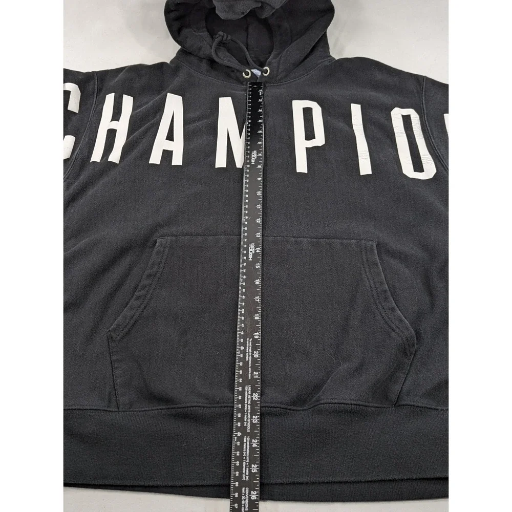 Champion Reverse Weave‎ Hoodie Sweatshirt Black Hooded Pullover Sports Sz 2XL